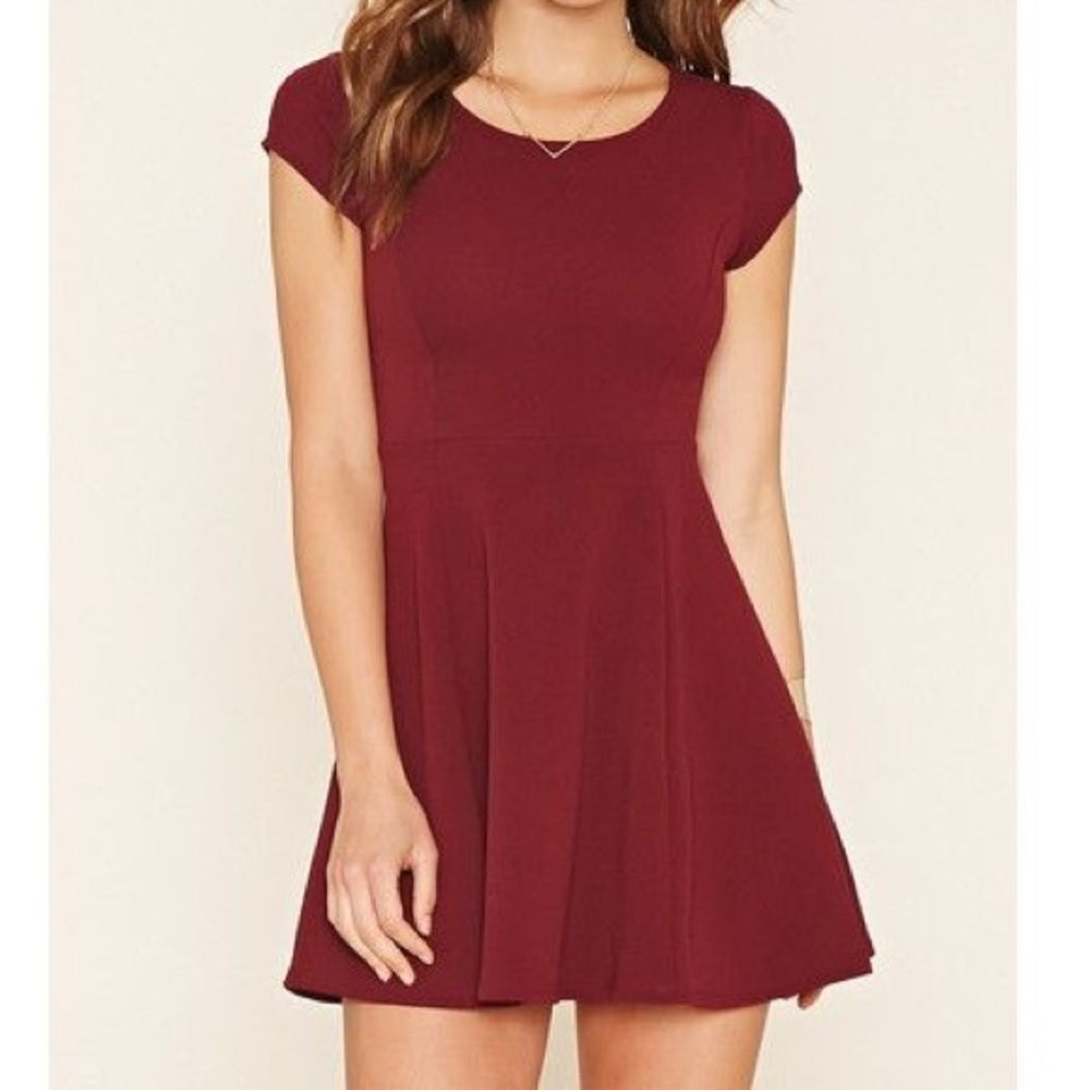 Maroon Skater Dress
